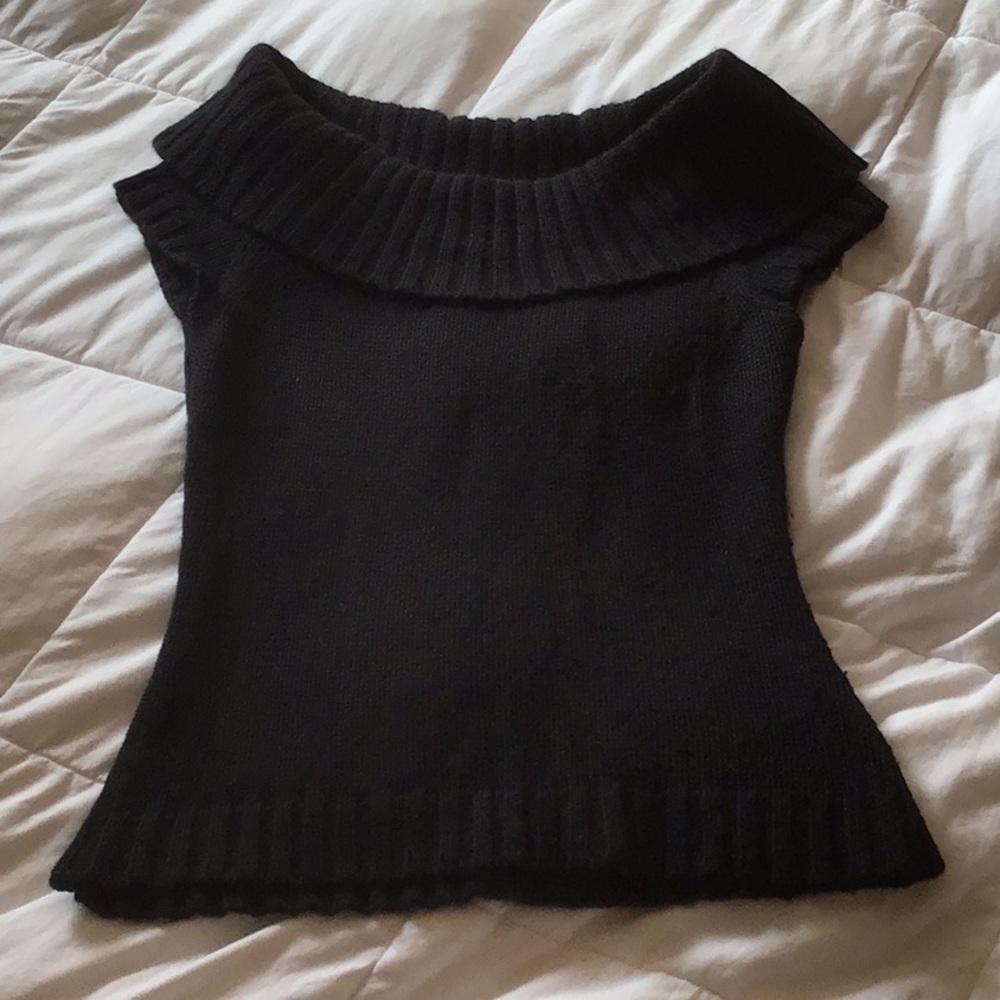 Angora black sleeveless sweater